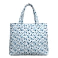 thumbnail image 2 of jowamay Quilted Tote Bag Blue Floral Gradient Bookish Tote Bag Travel Quilted Purse for Women Girls Vacation, 2 of 8