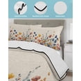 thumbnail image 4 of Colorful Spring Floral King Size Down Alternative Comforter, Lightweight Comforter Quilt Bedding Set with Pillow Shams Elegant Summer Botanical Rustic All Seasons Bed Comforter Duvet Insert 96"x106", 4 of 7