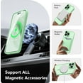 thumbnail image 3 of Magnetic for iPhone 15 Pro Max Case, [Compatible with MagSafe] [Full Camera Protection] [14FT Drop Protection] Shockproof Protective Slim Translucent Phone Case, Bamboo Green, 3 of 8