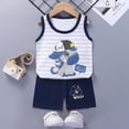 thumbnail image 4 of TOWED22 Toddler Baby Boy Clothes Sleeveless Vest Tank Tops Jogger Shorts Sets 2Pcs Cute Infant Boys Summer Casual Outfits(Blue,7-8 Y), 4 of 4