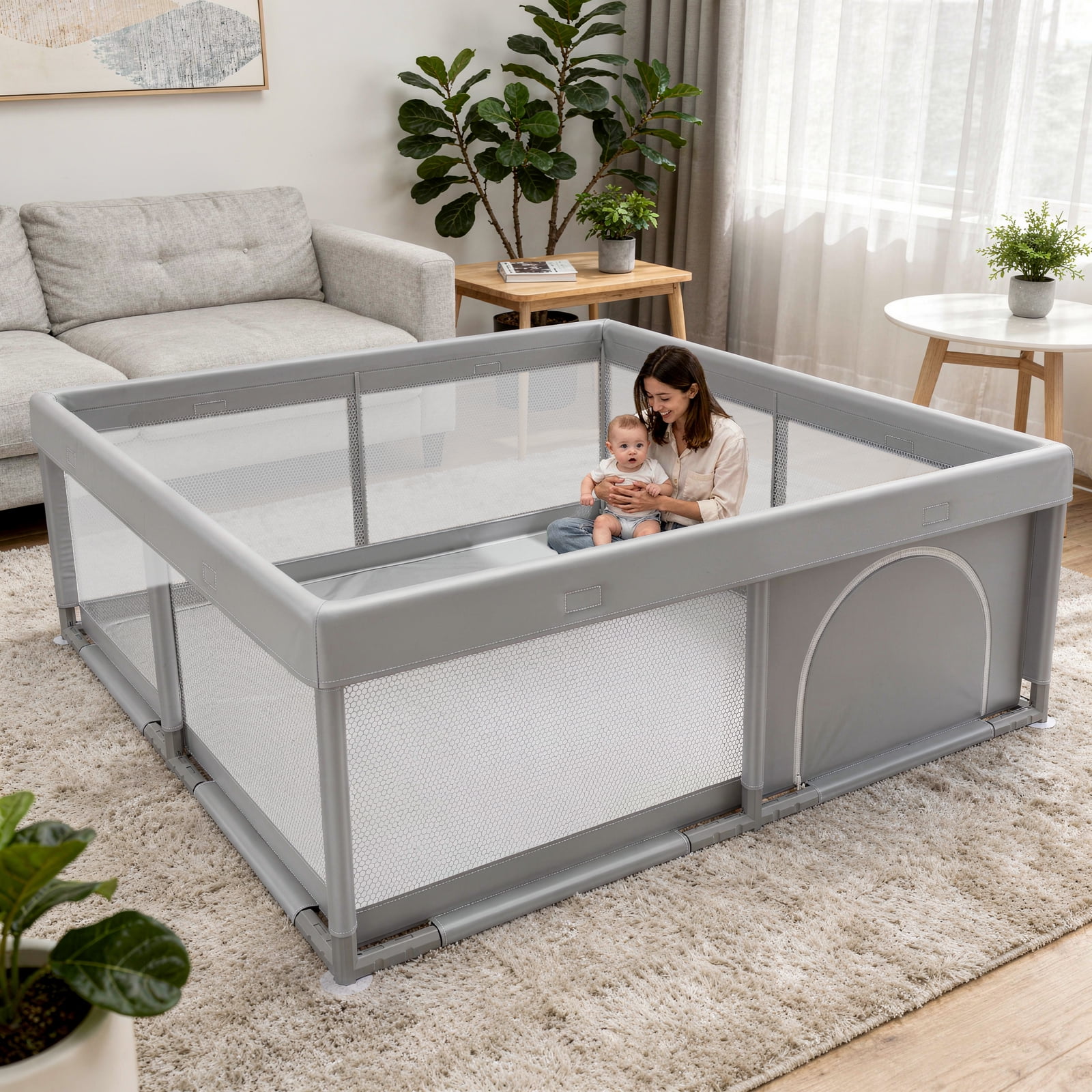 Lolsea Baby Playpen, Play Yard for Babies and Toddlers, 50"x50"