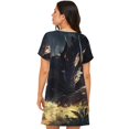 thumbnail image 2 of Bixox Sleeping Dragon In Forest Pattern Women's Nightgown, Soft & Breathable Sleepwear, Round Neck Knee-Length Pajama Dress,Loungewear for Home & Sleep, 2 of 7