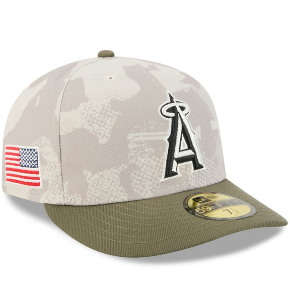 Men's New Era Light Beige/Olive Los Angeles Angels 2025 Armed Forces Day 59FIFTY Fitted Hat