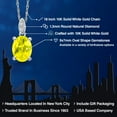 thumbnail image 2 of Gem Stone King Women's Oval Canary Mystic Topaz 10K White Gold Diamond Pendant With Chain, 2 of 6