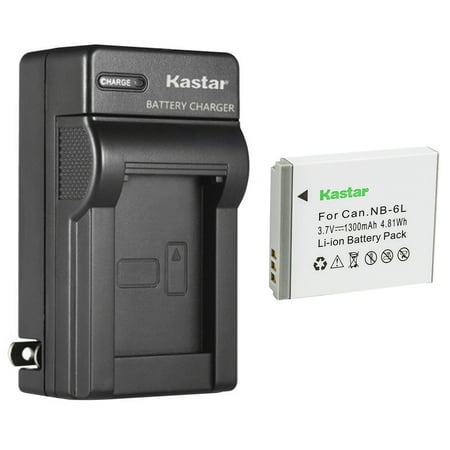 Kastar 1-Pack Battery and AC Wall Charger Replacement for Canon NB-6L  NB-6LH Battery  CB-2LY Charger  Canon IXUS 85 IS  IXUS 95 IS  IXY Digital 25 IS  Digital IXUS 200 IS  Digital IXUS 210 Camera