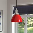 thumbnail image 2 of Henn&Hart 12" Poppy Red/Polished Nickel Metal Pendant, 2 of 3