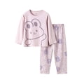 thumbnail image 4 of Spazoro Toddler Kids Girls 2PC 100% Cotton Ouifit Sets, Fall Winter Rabbit Print Soft & Comfy Long Sleeve Casual Shirts and Pants for Loungewear Purple Size 3-4 T, 4 of 7
