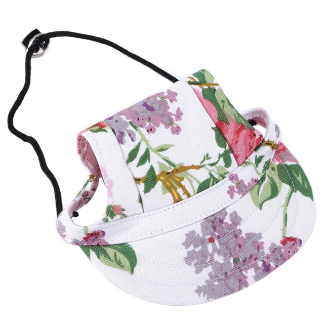 Dog Visor Sunbonnet Hat, Adjustable Dog Baseball For Outdoor Sport Striation,Flowers
