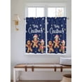 thumbnail image 2 of Gingerbread Navy Blue Bathroom Window Curtain, Christmas Winter Snowflake Light Filtering Coffee Kitchen Curtains, Bedroom Living Room Curtains 2 Panel 84"x54", 2 of 6