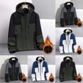thumbnail image 1 of Sentmoon Coat for Men Solid Color Long Sleeve Drawstring Hooded Neck Men Ski Jacket Oversized Zipper Windbreaker Fall Clothes Men with Pockets Winter for Climbing and Hiking, 1 of 8