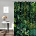 thumbnail image 2 of Orinice Tropical Rainforest Shower Curtain Green Leaves Plant Forest Landscape Palm Leaf Monstera Jungle Nature Scenery Exotic Botanical Bath Curtain with Hooks 36x72, 2 of 7