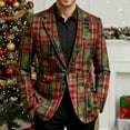 thumbnail image 4 of Stamzod Christmas Mens Blazer with Pocket One Button Long Sleeve Sport Coat Holiday Party Casual Corduroy Jackets for Men Coffee L, 4 of 6