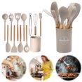 thumbnail image 6 of Yucurem 12Pcs Kitchen Utensil Set Silicone Heat-resistant Cookware for Kitchen Kitchen Essentials (Khaki), 6 of 10