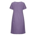 thumbnail image 6 of QUINDOS Womens Dresses Casual Crew Neck Short Sleeve Sundress Sun Dresses Summer Pockets Solid Color Mid Length Midi Womens Dresses, 6 of 9