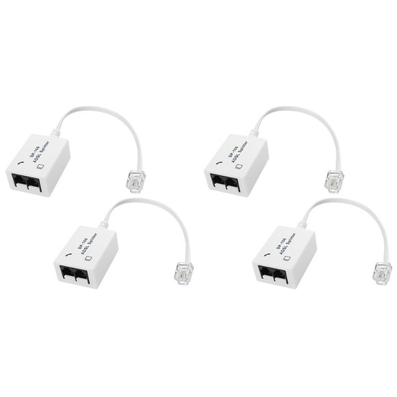 4Pcs DSL Filter Splitter ADSL Splitter for Phone Line Male to 2 Female RJ11 6P4C/6P2C Telephone Modem Converter Adapter