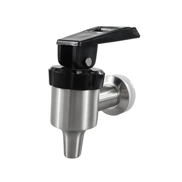 Dispensador de bebidas y cerveza de acero inoxidable de 27MM, grifo con espiga de repuesto, mango negro para jarra de café, jugo, agua fría y caliente, vino y cerveza