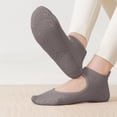 thumbnail image 5 of Naotn Women Stretchy Knit Hollow Out Flat Socks Dot Bottom Grip Socks Yoga Gym Workout Breathable No Show Socks, 5 of 10
