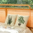 thumbnail image 5 of Set of 4 Green Plants Decorative Throw Pillow Covers 16x16 Inch Linen Square Pillow Cases Outdoor Sofa Couch Home Bed Decor Cushion Covers (16 by 16), 5 of 6