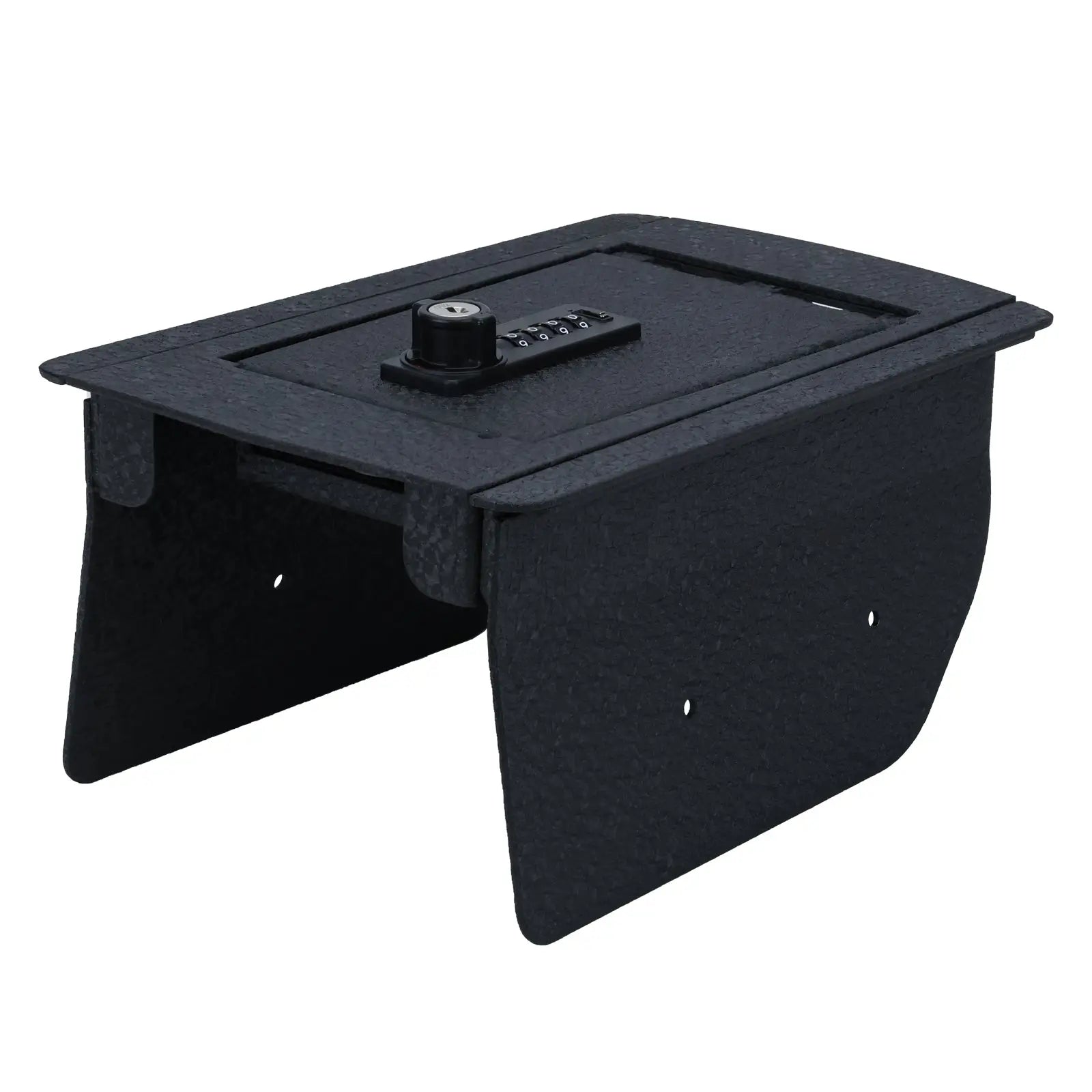 Center Console Gun Safe Vault - WASAI Console Lock Box Compatible with Jeep Grand Cherokee without CD Player 2014-2020, 4 Digit Combination Lock with Key.