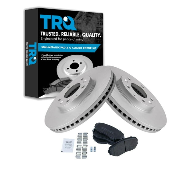 TRQ Front Semi Metallic Brake Pad & Coated Rotor Kit Fits Select 07-12 Mazda CX7 CX-7