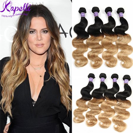 Kapelli Ombre Brazilian Hair Body Wave 4 Bundles Virgin Hair Human