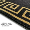 thumbnail image 3 of Runner Rug for Hallway Greek Key Print Design Black Gold Color 26 Inch or 31 Inch Wide by Your Length Choice Slip Resistant Rubber Backing Stain Resistant Pile Stair Runner, 3 of 6