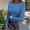 A1 Blue, variant on Underscrub Long Sleeve Women Comfy Knit Tops Funny Graphic Pattern Shirts Casual Crew Neck Shirt Trendy Cheetah Print Slim Blouse Fall Winter Soft Under Tops For Daily Wear Beige S