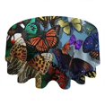 thumbnail image 4 of Multicolor Butterfly Group Pattern Round Tablecloth 60"x60",Wrinkle Wipeable Table Cloth for Kitchen Dining Room Picnic Patio Party, 4 of 6