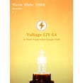 thumbnail image 3 of MINKUROW Halogen Light Bulbs,10 Pack G4 Bulb,Halogen Light Bulbs 2 Pin 12V 20W T3 Bi-Pin G4 Base 350lm Long Lifetime Dimmable 3000K Halogen Bulbs for Under Cabinet Puck Light,Chandeliers, 3 of 6