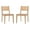 Natural Brown, variant on Linon Patty Set of 2 Dining Chairs Woven Seat Tapered Leg in Brown Finished Wood