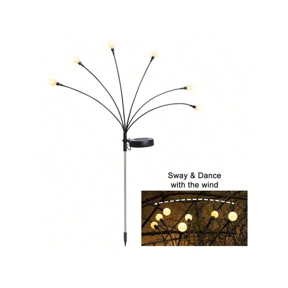 Solar Firefly Outdoor Garden Lights, Large Swaying LED Bulbs, Waterproof Landscape Path Lighting for Patio Yard Walkway, Great Gift for Women Grandma
