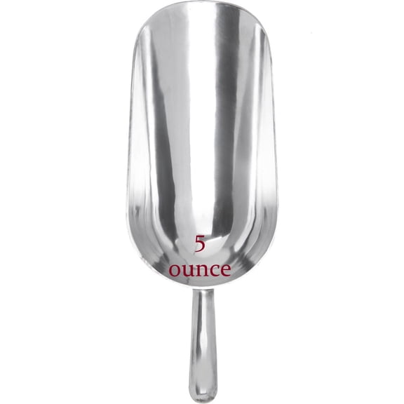 AME D'ESSENCE 5-ounce Durable Aluminum Scoop - Rust-Resistant, Lightweight and Easy to Clean Kitchen Utensil (Gripped Handle)