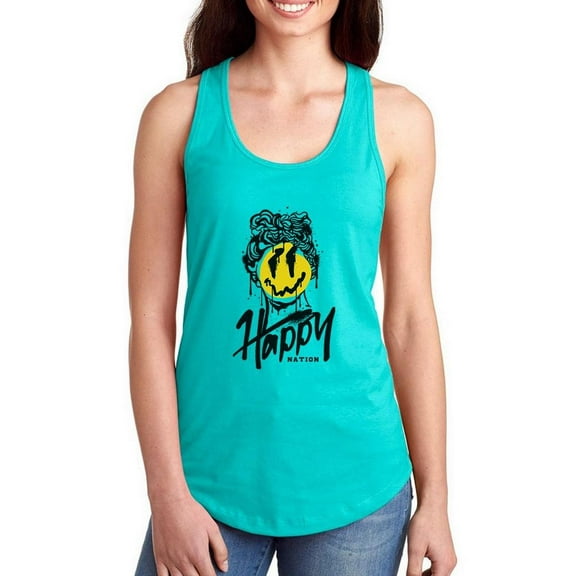 Graffiti Style Melty Face Racerback Tank Women -Image by Shutterstock, Female XX-Large