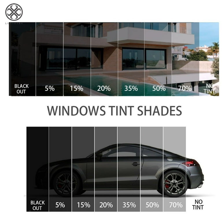 Luxtrada 20% Uncut Roll Window Tint Film Charcoal Black Car Glass