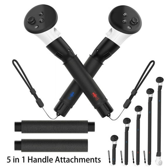 5 in 1 Handle Attachments for Meta Quest 3/3S (Extension 7"-23"), VR Game Handles Extension Grips Accessories, Gorilla Tag Long Arms Sticks, Beat Saber Handles Golf Club Controller Grips