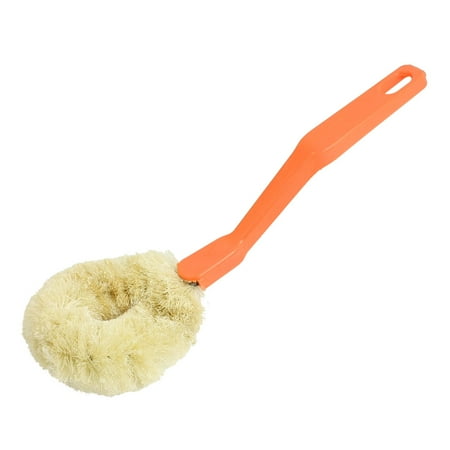 

Unique Bargains 9.4 Orange Plastic Handle Pot Dish Cleaning Tool Pan Brush