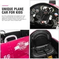 thumbnail image 3 of TOBBI 12V Airplane Electric Kids Ride On Toy w/ Joystick Control, Rose Red, 3 of 5