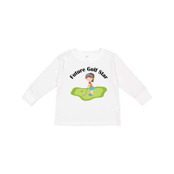 Inktastic Future Golf Star Girls Golfing Girls Long Sleeve Toddler T-Shirt