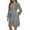 Gray, variant on Women's Solid Color Long Sleeve Plush Bathrobe - Winter Warm Homewear, Olive Green, L