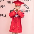 thumbnail image 2 of Uuszgmr Vacation Outfits For Girls Kindergarten Graduation Gown Cap Set Solid Color Long Sleeve Stage Performance Gown With Tassel Daily Clothes Set Red 9-10 Years, 2 of 4