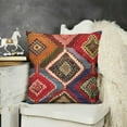 thumbnail image 2 of YINGXI Throw Pillow Covers Geometric Kilim Home Decor Oriental Ikat Pillow Cases Living Room DecorativeCushion Couch Sofa Pillowcases Colorful Red 18x18in, 2 of 5