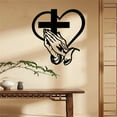 thumbnail image 2 of Elegant Metal Heart Wall Art – Decorative Sculpture for Indoor/Outdoor, Wrought Iron Cross Design for Living Room, Patio, Farmhouse, and Garden Decor, 15.74 inches, 2 of 8