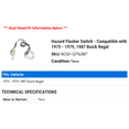 thumbnail image 2 of Hazard Flasher Switch - Compatible with 1975 - 1979, 1987 Buick Regal 1976 1977 1978, 2 of 2