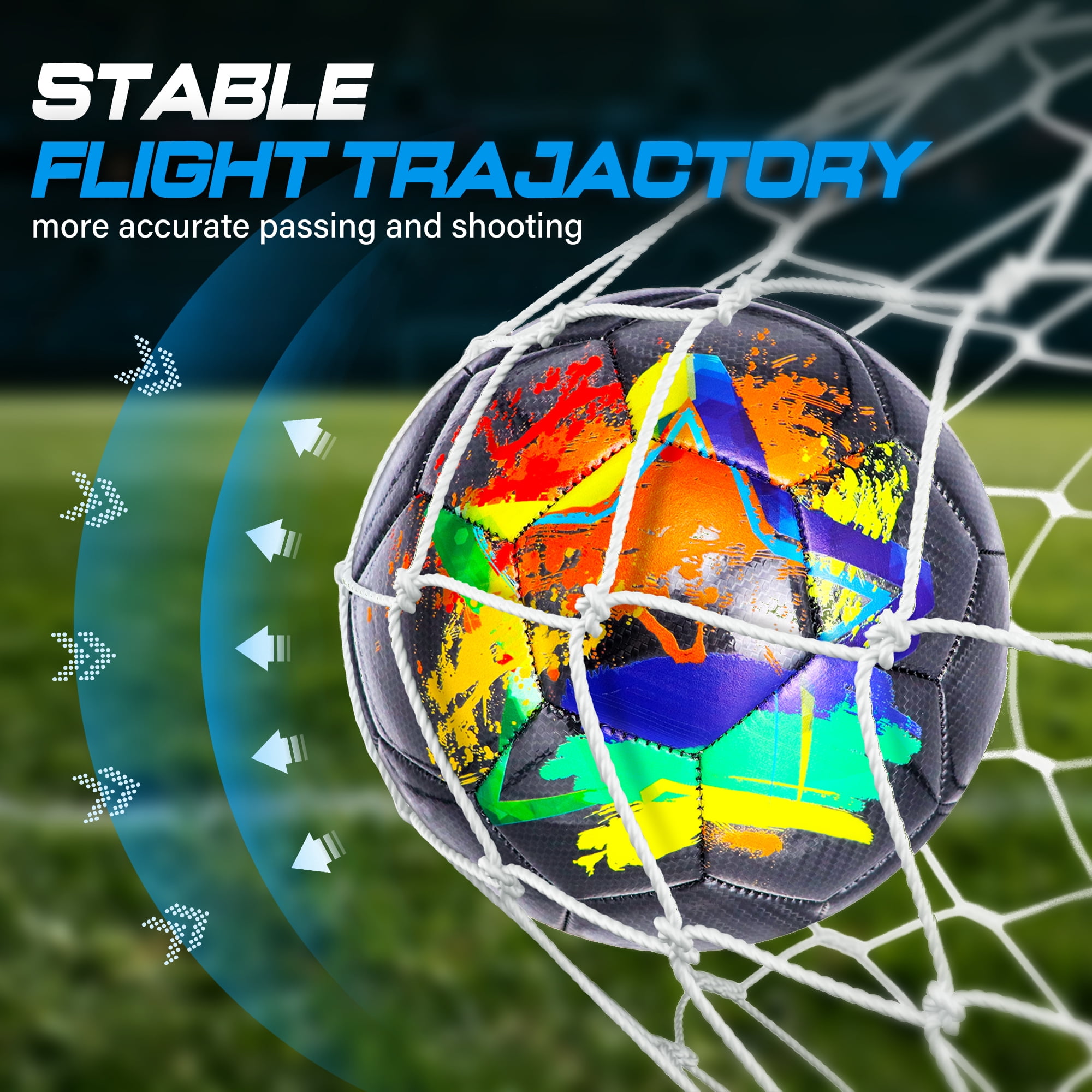 Champhox Soccer Balls Size 4 for Kids Durable Long-Lasting Construction Soccer Balls for Kids Teens Aged 4-6 6-8 8-12 Boys Girls Youth Soccer Players Skill Practicing Training Gifts Black