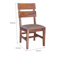thumbnail image 5 of Umey 23 Inch Set of 2 Dining Chairs - Solid Wood Frame - Brown Faux Leather, 5 of 5