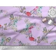 thumbnail image 2 of Soimoi Pink Cotton Duck Fabric Insect,Rose & Wreath Flower Decor Fabric Printed BTY 56 Inch Wide, 2 of 3