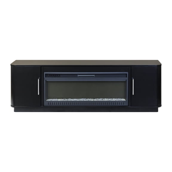 Modern 84" Fireplace Console Entertainment  Fully Assembled Black