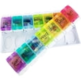 thumbnail image 4 of Pastillero médico semanal, organizador/recordatorio para suplementos de medicamentos, vitaminas, 7 días, 2 compartimentos por día, 1 unidad DayPastilero JM, 4 of 5