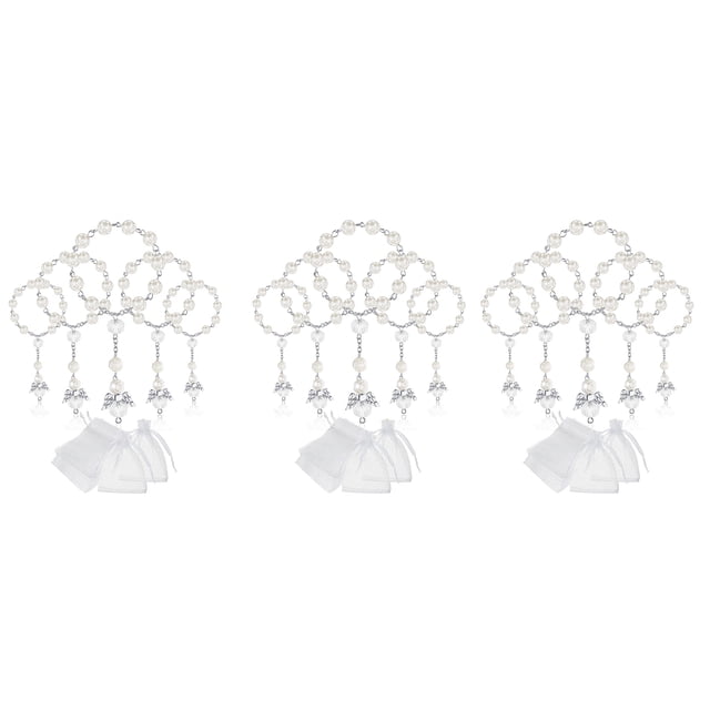90 Piezas de Cuentas de Rosario de AcríLico de Bautismo Mini Rosarios de con Bolsas de Organza para la Primera Comunión Regalos de Fiesta de Bautismo