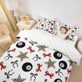thumbnail image 3 of Castle Fairy Kawaii Bow Billiard Sport Twin Duvet Cover, Stars Leopard Print Twin Bedding, Black Red Brown,2pcs,1 Duvet Cover and 1 Pillowcase, 3 of 6